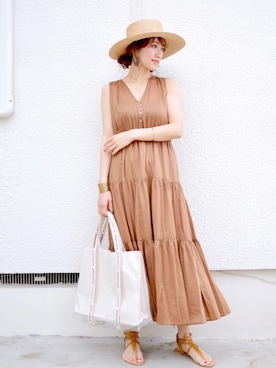 金子三記(miki)さん（レディース・170cm）の夏コーディネート