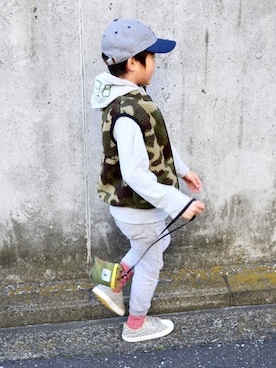 「StompStamp（ストンプスタンプ）のアイテム」を使った、金子三記(miki)さん（キッズ・125cm）の冬コーディネート