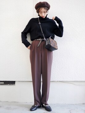 「アイテム（ピアス（両耳用））」を使った、金子三記(miki)さん（レディース・170cm・40代）の冬コーディネート