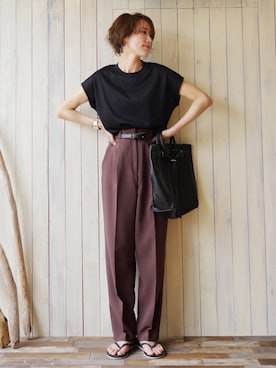 「HYAN（ハイアン）のアイテム」を使った、金子三記(miki)さん（レディース・170cm）の夏コーディネート