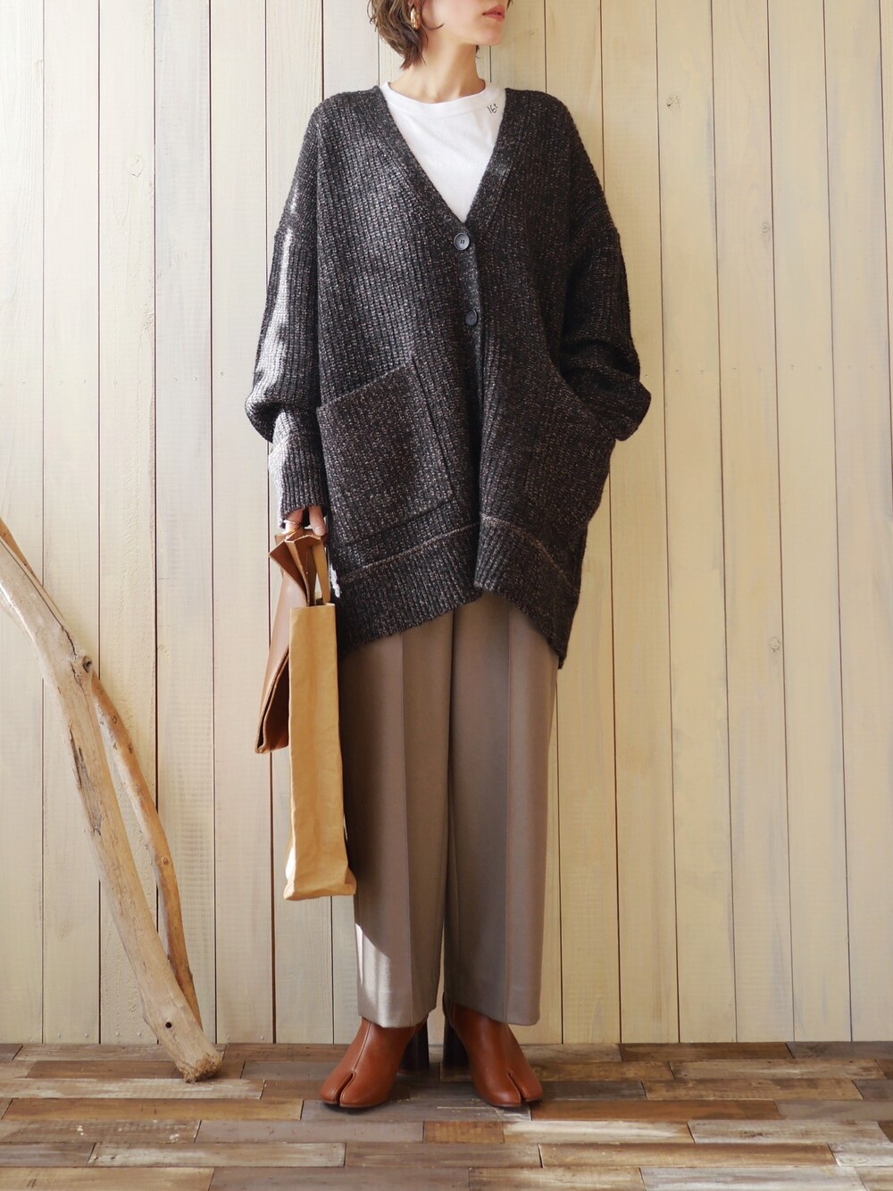 カーディガン CITYSHOP MIX BIG CARDIGAN CITYSHOP（シティーショップ）の「MIX BIG CARDIGAN（カーディガン