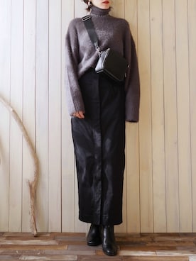 「アイテム（ピアス（両耳用））」を使った、金子三記(miki)さん（レディース・170cm・40代）の冬コーディネート