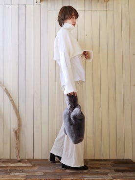 「アイテム（ピアス（両耳用））」を使った、金子三記(miki)さん（レディース・170cm・40代）の冬コーディネート