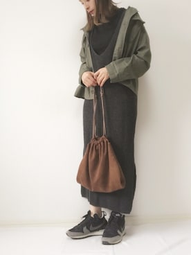 「Factor=（ファクターイコール）のアイテム（ワンピース/ドレス）」を使った、emineoさん（レディース・151cm）の秋コーディネート