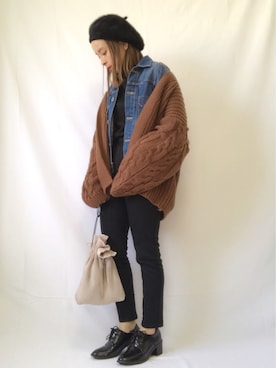 「Another Edition（アナザーエディション）のアイテム（デニムジャケット）」を使った、emineoさん（レディース・151cm）の秋コーディネート