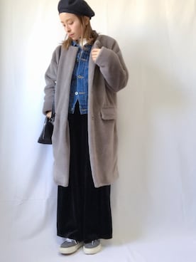 「Another Edition（アナザーエディション）のアイテム（デニムジャケット）」を使った、emineoさん（レディース・151cm）の秋コーディネート
