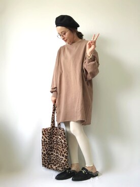 「WC（ダブル シー）のアイテム（トートバッグ）」を使った、emineoさん（レディース・151cm）の秋コーディネート