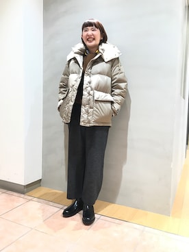「orcival」｜「アイテム（ダウンジャケット/コート）」を使った、藤原さん（レディース・154cm）の秋コーディネート