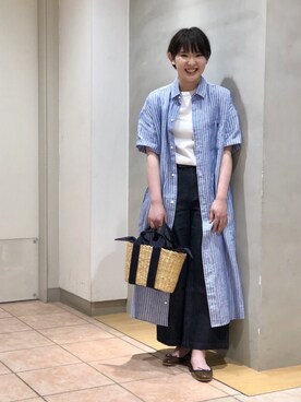 「orcival」｜「アイテム（シャツワンピース）」を使った、藤原さん（レディース・154cm）の春コーディネート