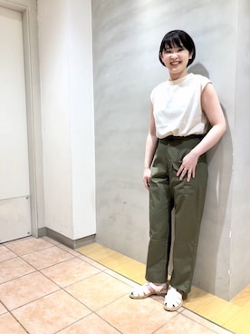 「cellar door」｜「アイテム（Tシャツ/カットソー）」を使った、藤原さん（レディース・154cm）の夏コーディネート