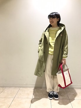 「DANTON（ダントン）のアイテム」を使った、藤原さん（レディース・154cm）の冬コーディネート