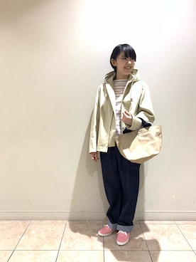 「バスクシャツ」｜「アイテム（ブルゾン）」を使った、藤原さん（レディース・154cm）の冬コーディネート