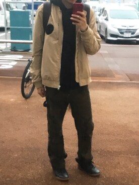「カモフラパンツ」｜「アイテム（ブルゾン）」を使った、makigusoさん（メンズ・176cm）の秋コーディネート
