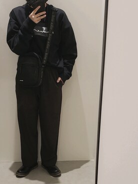 「NUMERALS（ヌメラルズ）のアイテム（スウェット）」を使った、yrchnnさん（メンズ・158cm）の春コーディネート