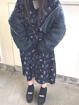 「NICE CLAUP（ナイスクラップ）のアイテム（ダウンジャケット/コート）」を使った、nanana:)さん（レディース・150cm）の春コーディネート