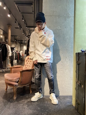 「MIHARAYASUHIRO（ミハラヤスヒロ）のアイテム（その他）」を使った、utaさん（メンズ・168cm）の冬コーディネート