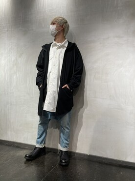 「ISAMU KATAYAMA BACKLASH（イサムカタヤマバックラッシュ）のアイテム（デニムパンツ）」を使った、utaさん（メンズ・168cm）の春コーディネート