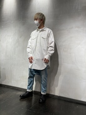 「ISAMU KATAYAMA BACKLASH（イサムカタヤマバックラッシュ）のアイテム（デニムパンツ）」を使った、utaさん（メンズ・168cm）の春コーディネート