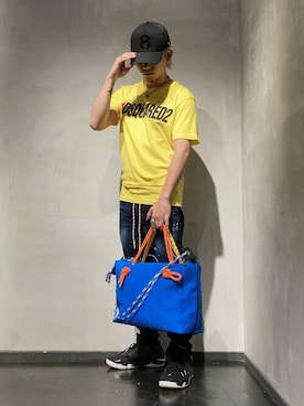 「muta（ムータ）のアイテム（帽子）」を使った、utaさん（メンズ・168cm）の春コーディネート