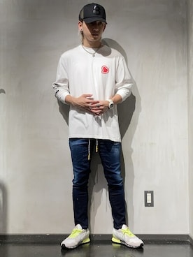 「muta（ムータ）のアイテム（帽子）」を使った、utaさん（メンズ・168cm）の夏コーディネート