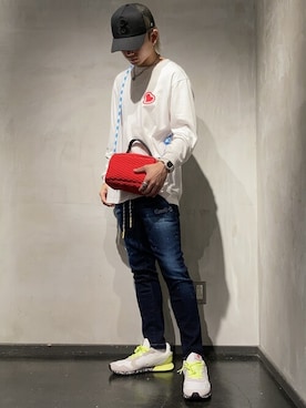 「muta（ムータ）のアイテム（帽子）」を使った、utaさん（メンズ・168cm）の夏コーディネート