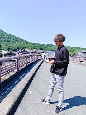 「JINS（ジンズ）のアイテム（アクセサリー）」を使った、ゆーさん（メンズ・180cm）の秋コーディネート