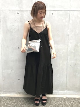 「Omekashi（オメカシ）のVレースフレンチプルオーバー（Tシャツ/カットソー）」を使った、sanako_yoshidaさん（レディース・157cm）の春コーディネート