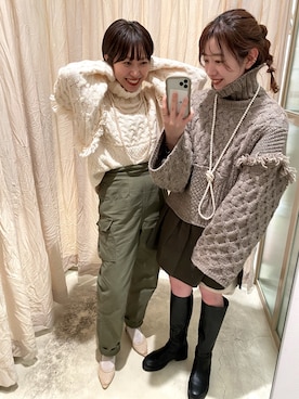 「mystic（ミスティック）のボリュームロングブーツ（ブーツ）」を使った、sanako_yoshidaさん（レディース・157cm）の秋コーディネート