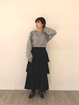 「mystic（ミスティック）のアイテム（スウェット）」を使った、sanako_yoshidaさん（レディース・157cm）の冬コーディネート