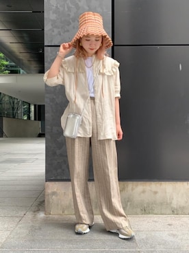 「RECOMMEND  ITEM STYLING」｜「アイテム（財布/小物）」を使った、福井（fukui）さん（レディース・159cm）の夏コーディネート