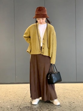 「RECOMMEND  ITEM STYLING」｜「アイテム（帽子）」を使った、福井（fukui）さん（レディース・159cm）の秋コーディネート