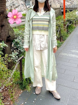 「GRL（グレイル）のアイテム（トレンチコート）」を使った、❥ H a r uさん（レディース・155cm）の春コーディネート