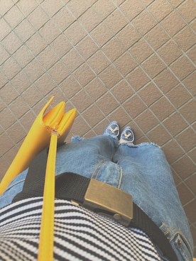 「イエローバッグ」｜「アイテム（パンプス）」を使った、PoPoさん（レディース・163cm）の夏コーディネート