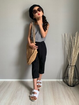 「URBAN RESEARCH Sonny Label（アーバンリサーチサニーレーベル）のアイテム（ハンチング/ベレー帽）」を使った、uさん（キッズ・130cm）の夏コーディネート