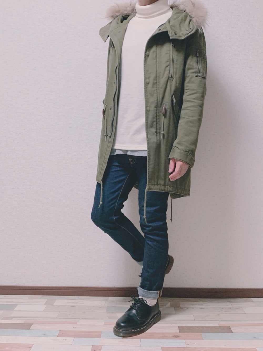 LOUNGE LIZARDのモッズコートを使った人気ファッションコーディネート