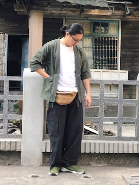 「oqLiq（オークリック）のアイテム（ジャケット/アウター）」を使った、吳俊儒さん（メンズ・180cm）の春コーディネート