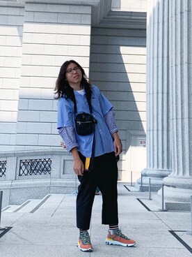 「NEXHYPE（ネックスハイプ）のアイテム」を使った、吳俊儒さん（メンズ・180cm）の秋コーディネート