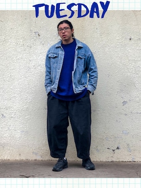「TRAN泉（トラン）のアイテム」を使った、吳俊儒さん（メンズ・180cm）の冬コーディネート