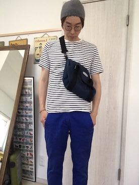「MR.GENTLEMAN（ミスタージェントルマン）のアイテム（チノパンツ）」を使った、アポロンさん（メンズ・172cm）の夏コーディネート
