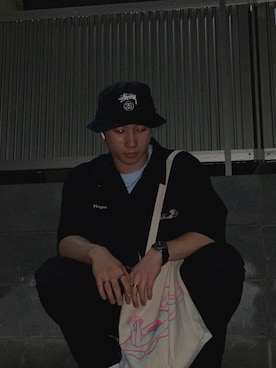 「Dickies（ディッキーズ）のアイテム（ナイロンジャケット）」を使った、ちこさん（メンズ・175cm）の夏コーディネート