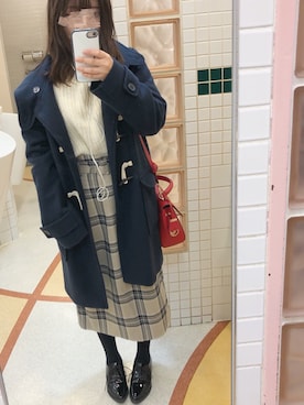 「ROPE' PICNIC（ロペピクニック）のアイテム（ダッフルコート）」を使った、cha-koさん（レディース・153cm）の冬コーディネート