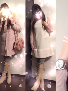 「MISCH MASCH（ミッシュマッシュ）のアイテム（ダッフルコート）」を使った、Aya Morotomiさん（レディース・158cm）の冬コーディネート