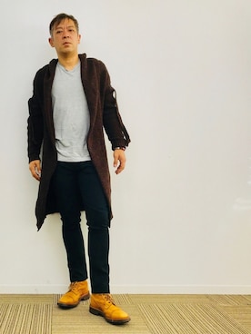 「ロングカーディガン」｜yasuさん（メンズ・174cm・40代）の秋コーディネート