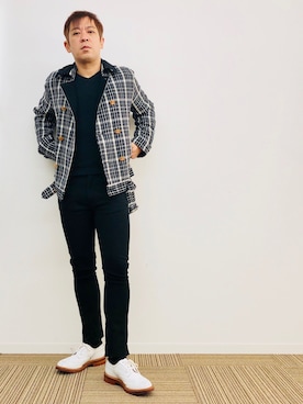 「tricker's」｜「アイテム（ライダースジャケット）」を使った、yasuさん（メンズ・174cm）の秋コーディネート