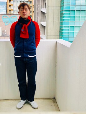 「COMME des GARCONS HOMME（コム デ ギャルソン・オム）のアイテム（ブルゾン）」を使った、yasuさん（メンズ・174cm）の冬コーディネート