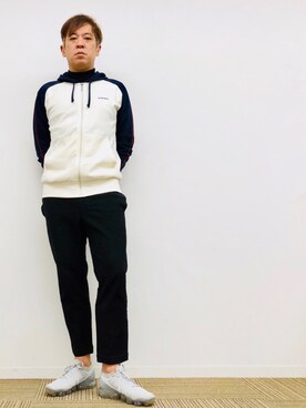 「BLACK COMME des GARCONS（ブラックコムデギャルソン）のアイテム（スラックス）」を使った、yasuさん（メンズ・174cm）の冬コーディネート