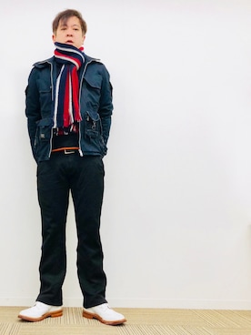 「トリッカーズ」｜「アイテム（マウンテンパーカー）」を使った、yasuさん（メンズ・174cm）の冬コーディネート