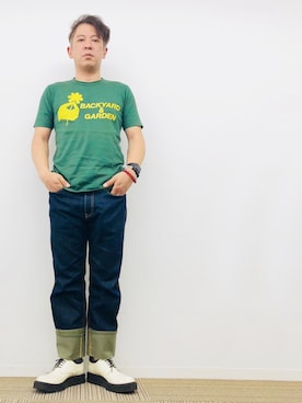 「JUNYA WATANABE MAN（ジュンヤワタナベマン）のアイテム（Tシャツ/カットソー）」を使った、yasuさん（メンズ・174cm）の夏コーディネート