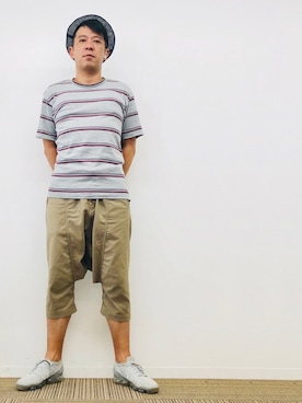 「JUNYA WATANABE MAN（ジュンヤワタナベマン）のアイテム（帽子）」を使った、yasuさん（メンズ・174cm）の夏コーディネート