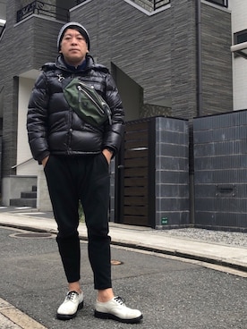 「JUNYA WATANABE MAN（ジュンヤワタナベマン）のアイテム（ニットキャップ/ビーニー）」を使った、yasuさん（メンズ・174cm）の冬コーディネート